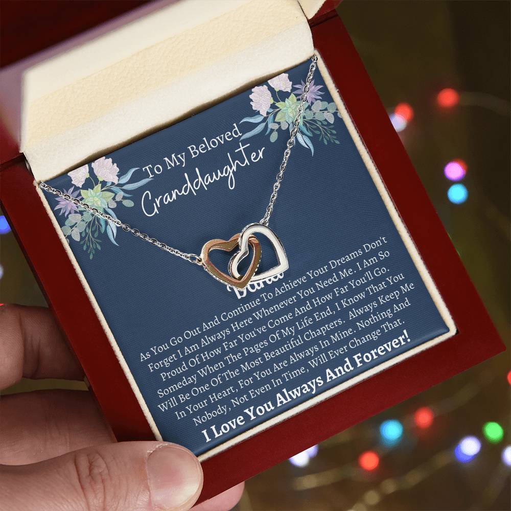 Granddaughter Gift Interlocking Hearts Necklace