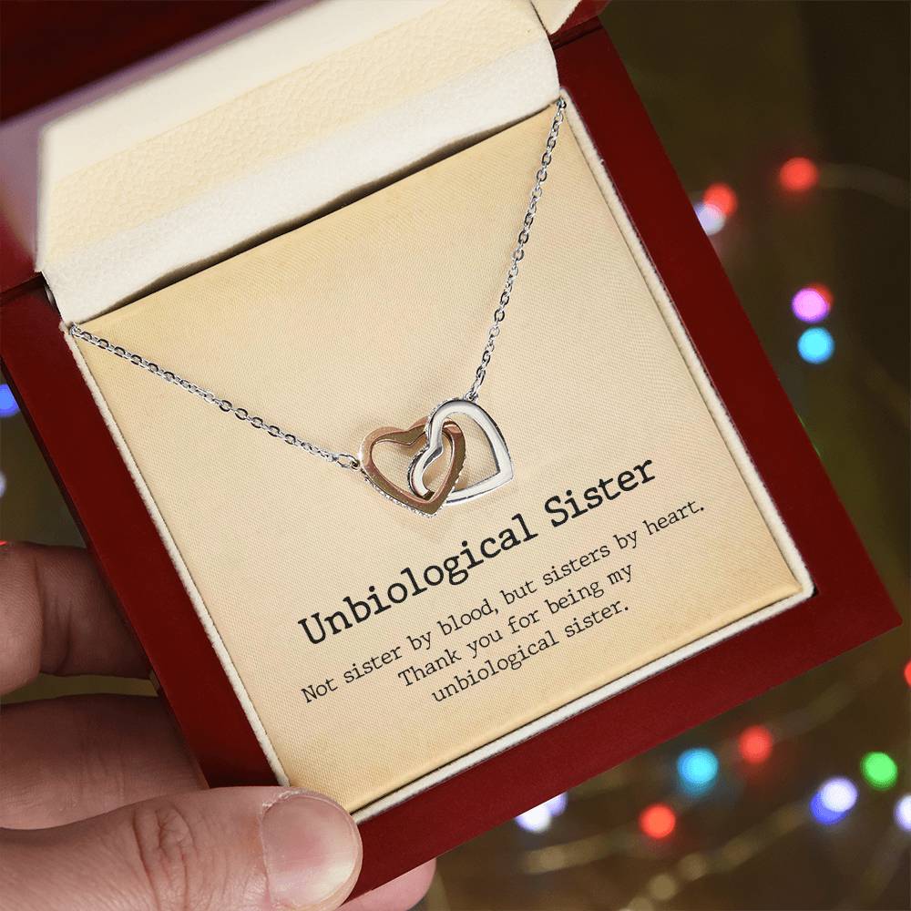 Unbiological Sister Interlocked Hearts Necklace Interlocking Hearts Necklace