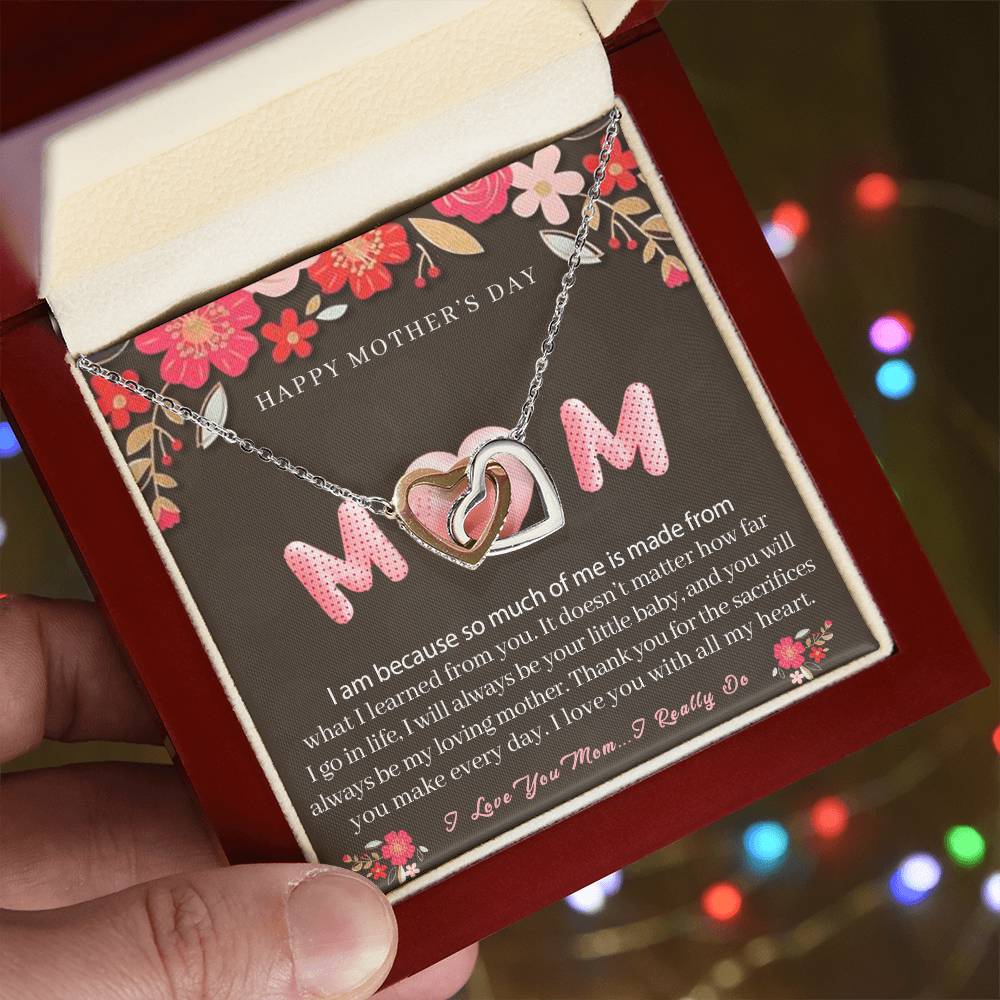 Unique Necklace Gift For Mom Interlocking Hearts Necklace