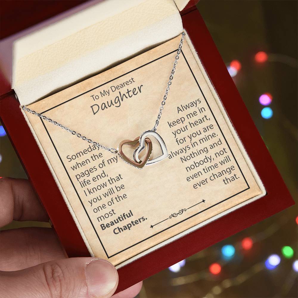 To My Dearest Mother Daughter Jewellery Interlocking Hearts Necklace