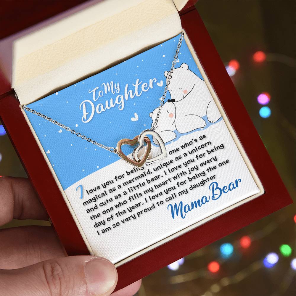 Mama Bear Interlocking Hearts Necklace