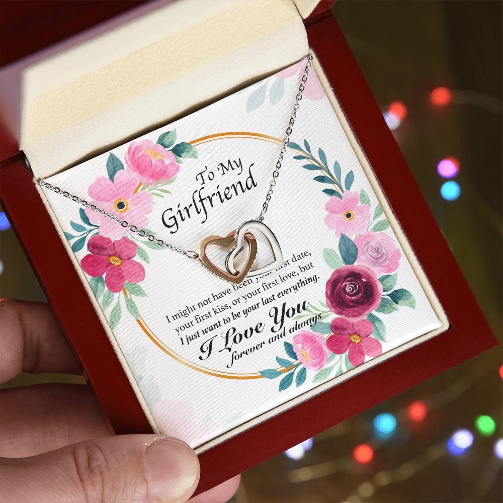 To My Girlfriend - My Last Everything - Hearts Necklace Interlocking Hearts Necklace