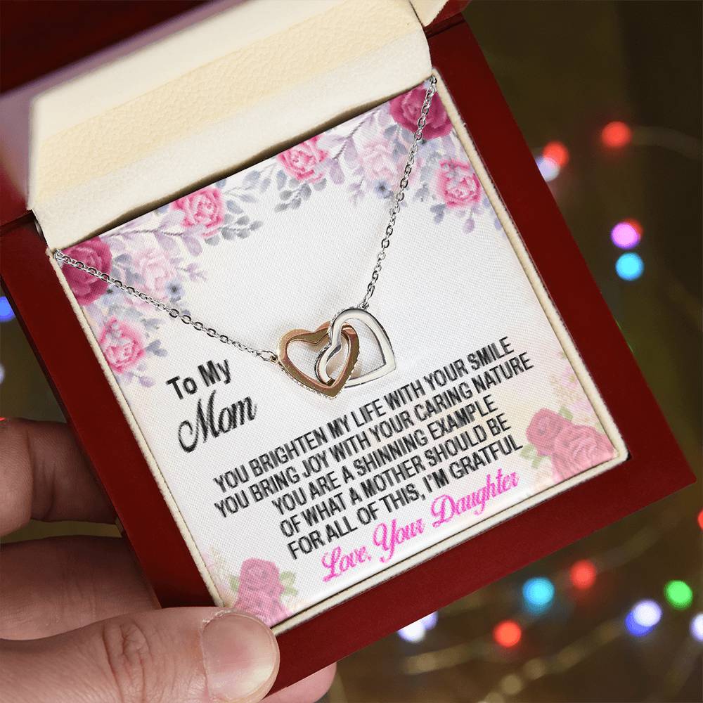 Mom Daughter Gift Mother'S Day Interlocking Hearts Necklace