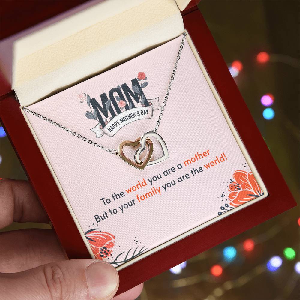 Happy Mother'S Day Interlocking Hearts Necklace