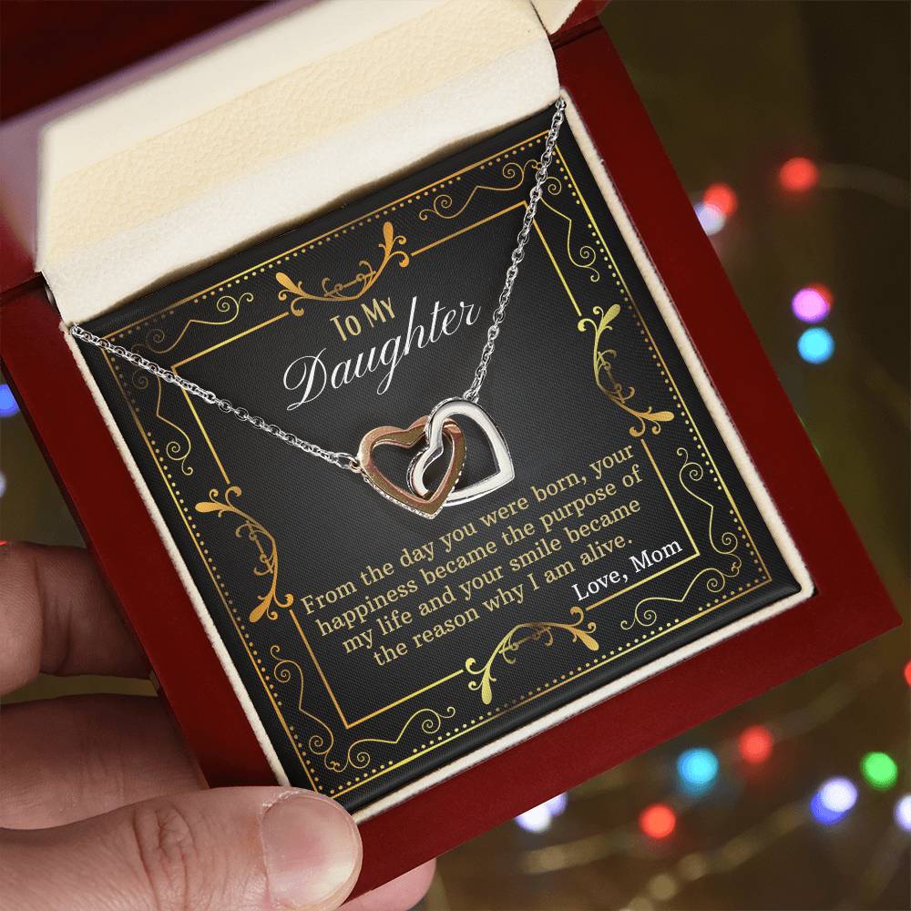 Gift From Mom To Daughter Interlocking Hearts Necklace