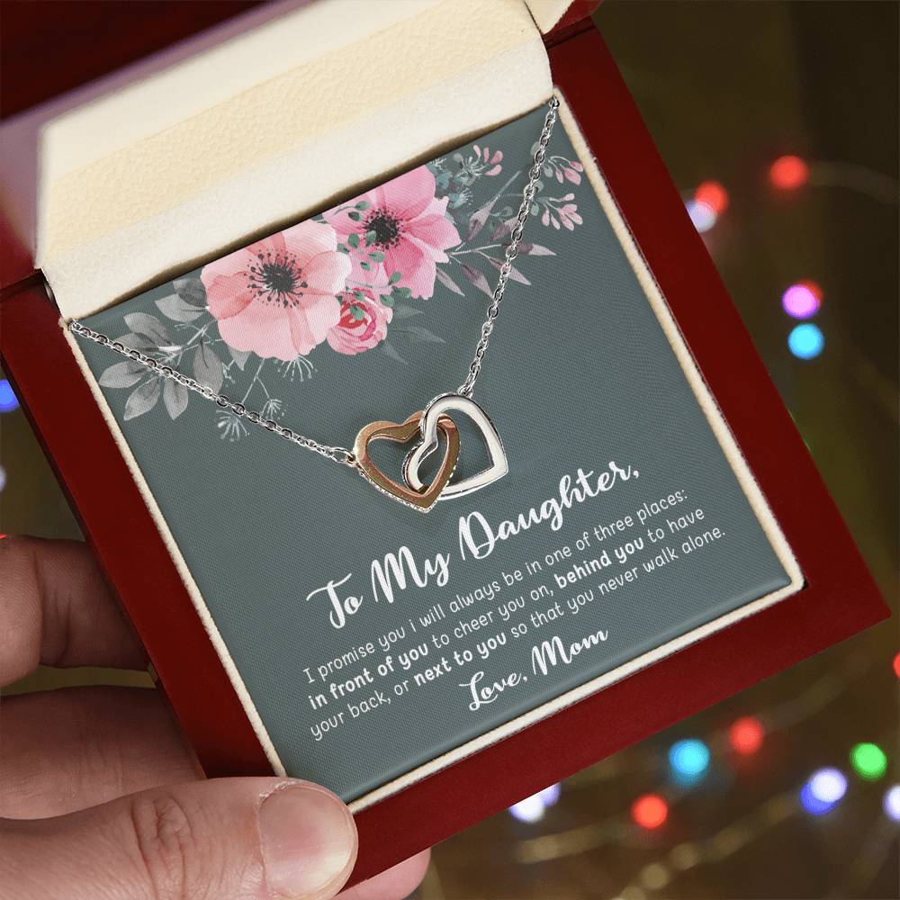 To My Daughter - I Promise You - Necklace Interlocking Hearts Necklace
