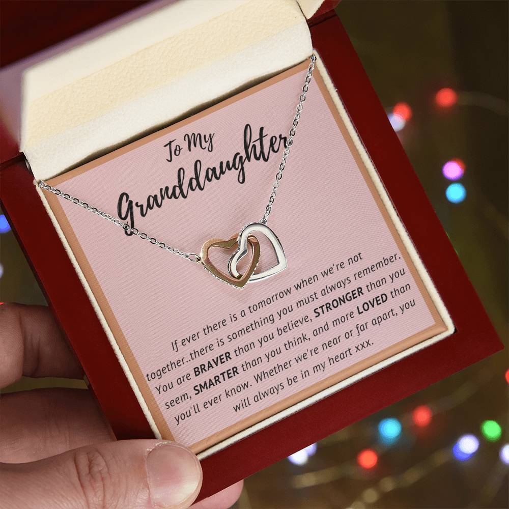 To My Granddaughter - Interlocking Hearts Necklace