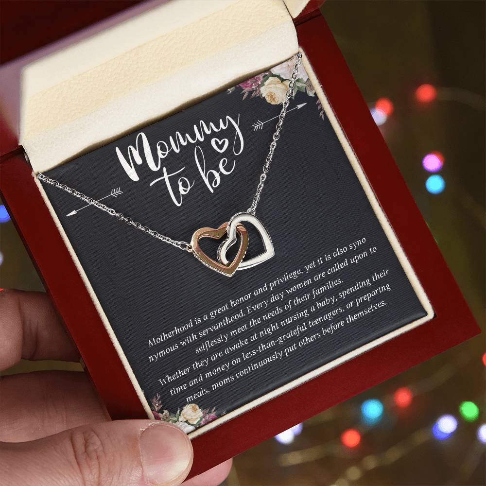 Mommy To Be Mother'S Day Mommy To Be Gift Pregnant Necklace Interlocking Hearts Necklace