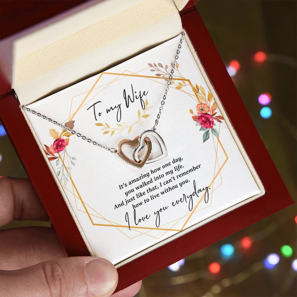 I Love You Everyday Interlocking Hearts Necklace