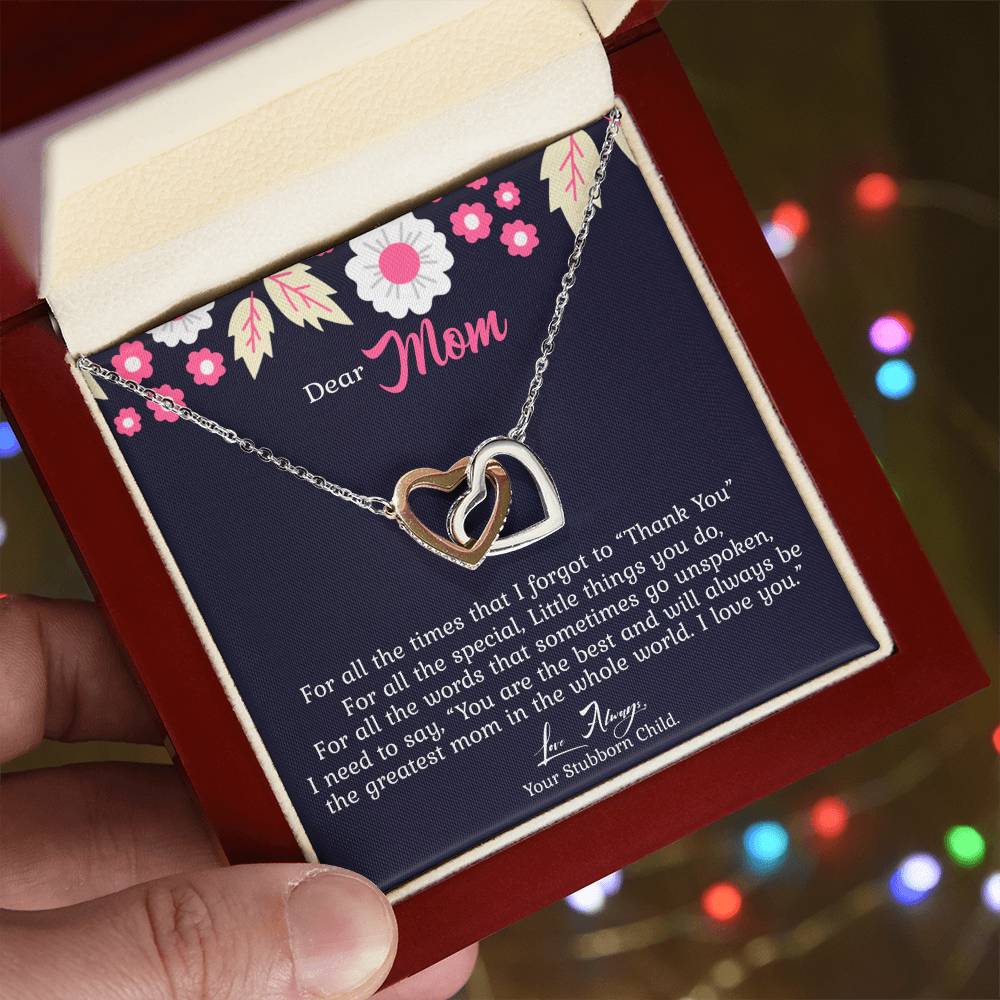 Greatest Mom In The World Limited Edition Interlocking Hearts Necklace