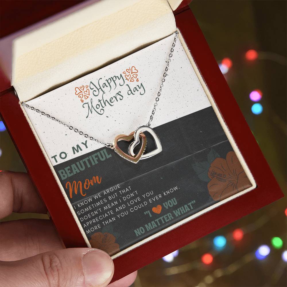 Grab This Interlock Heart Necklace For Your Beautiful Mom On This Mother'S Day Interlocking Hearts Necklace