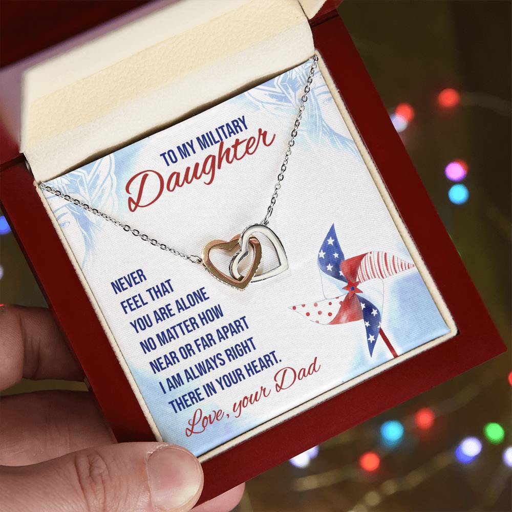 To My Daughter From Dad Interlocking Hearts Necklace Father To Daughter Gift Birthday Gift To Daughter From Dad Daughter Necklace
