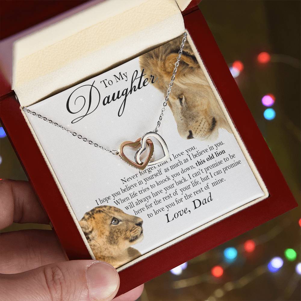 This Old Lion Will Always Have Your Back.Limited Stock Interlocking Hearts Necklace