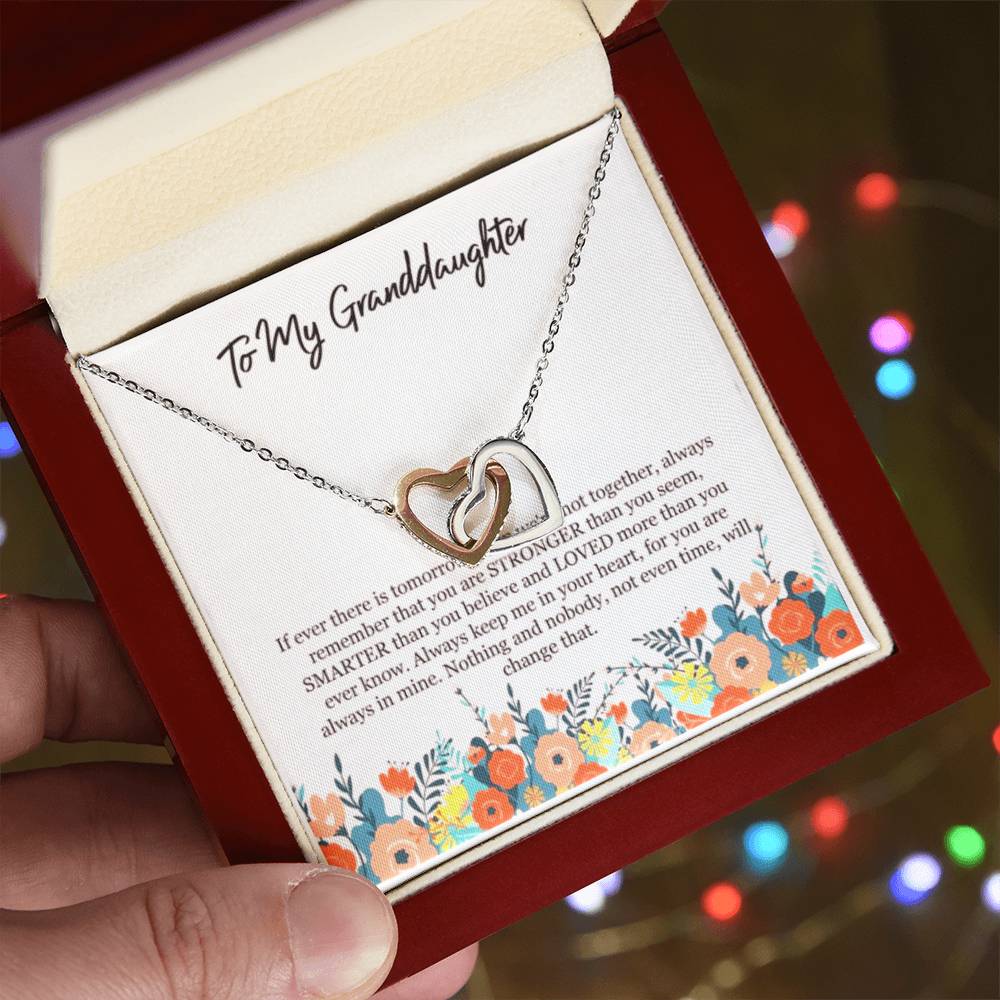 To My Granddaughter Interlocking Hearts Necklace