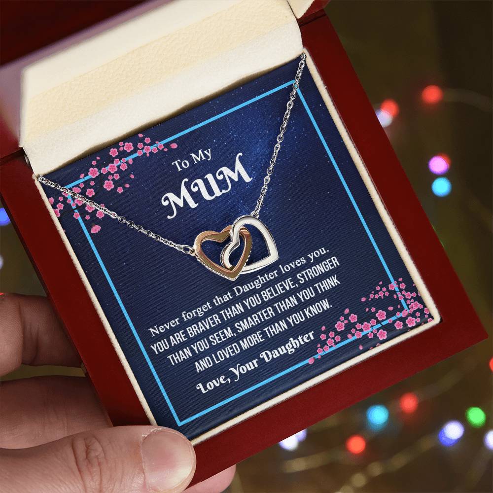 To My Mum- Mother'S Day Interlocking Necklace Interlocking Hearts Necklace