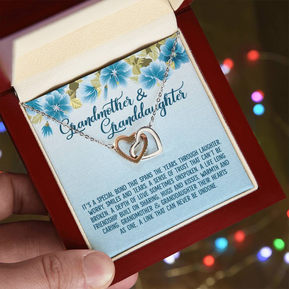 Grandmother & Granddaughter Their Hearts As One Interlocking Hearts Necklace