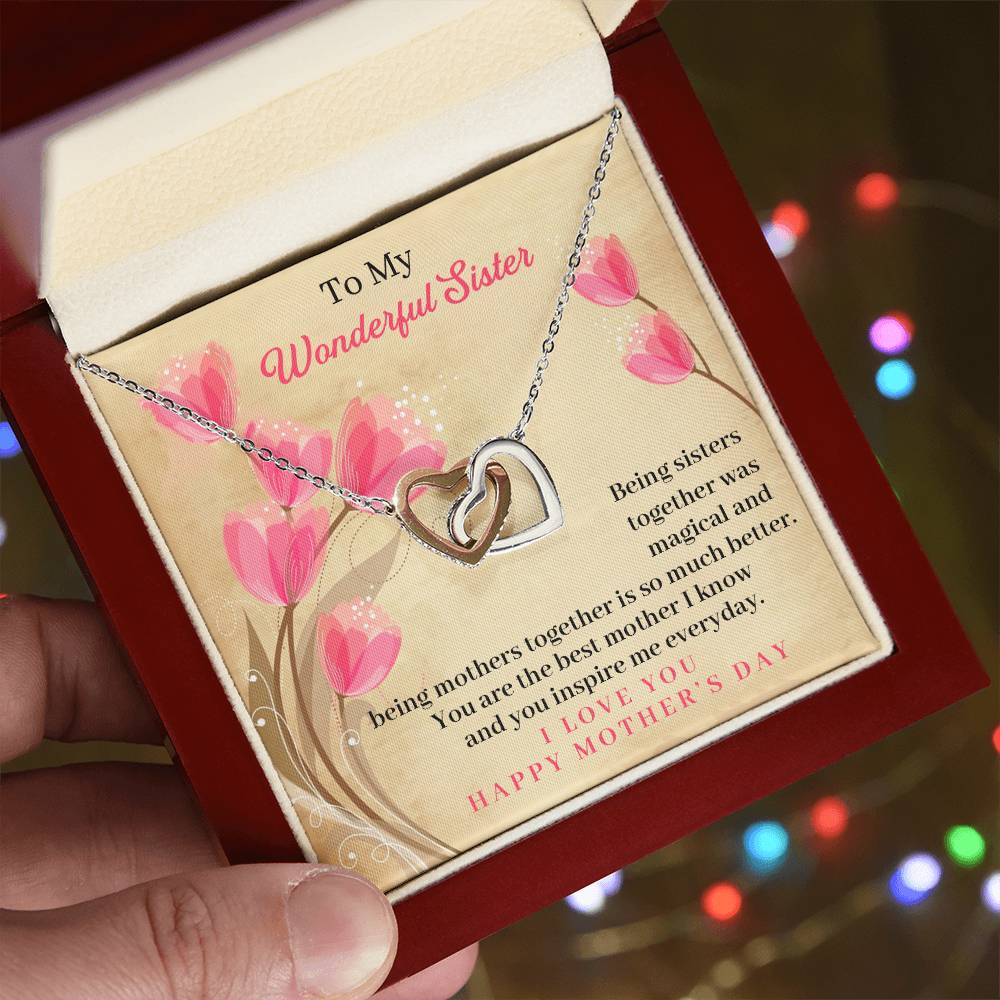 Sister Mother'S Day Interlocking Hearts Necklace