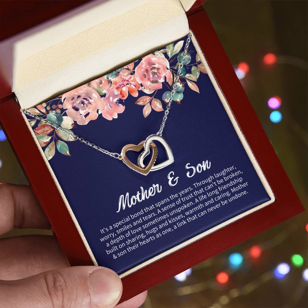 Mother & Son It'S A Special Bond Interlocked Heart Necklace Interlocking Hearts Necklace