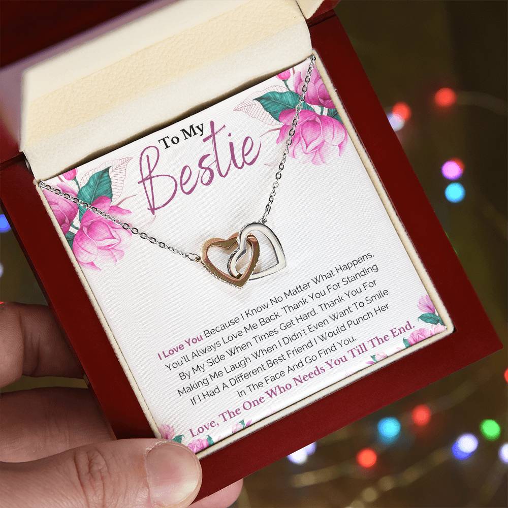 To My Best Friend Necklace Interlocking Hearts Necklace