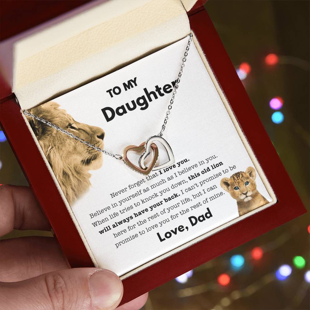 My Daughter - Old Lion - Necklace Interlocking Hearts Necklace