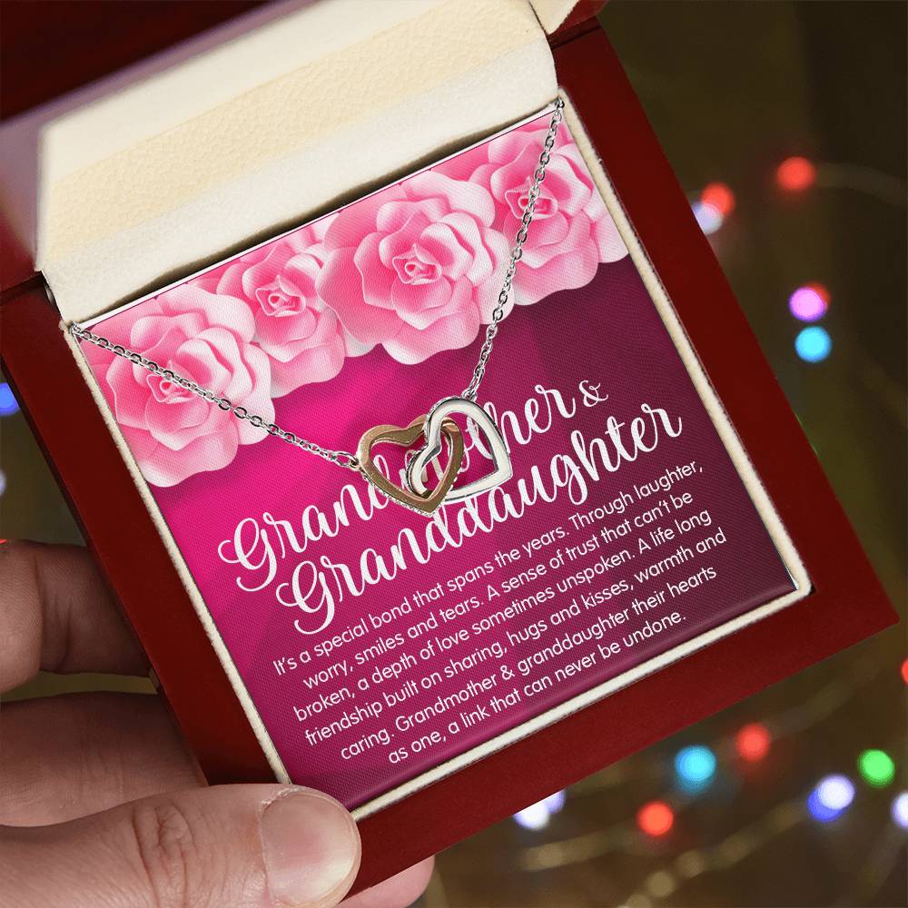 Granddaughter & Grandmother Love Interlocking Heart Necklace Interlocking Hearts Necklace