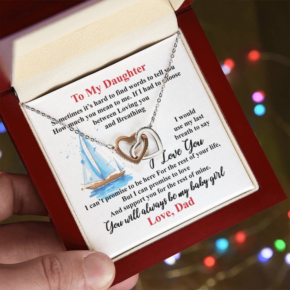 Gift For Daughter - Interlocking Heart Necklace Interlocking Hearts Necklace
