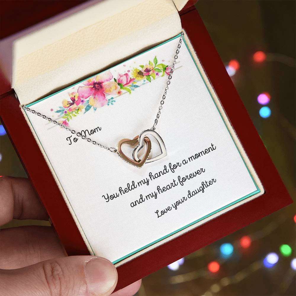 Hand-N-Heart Two Hearts Necklace Interlocking Hearts Necklace