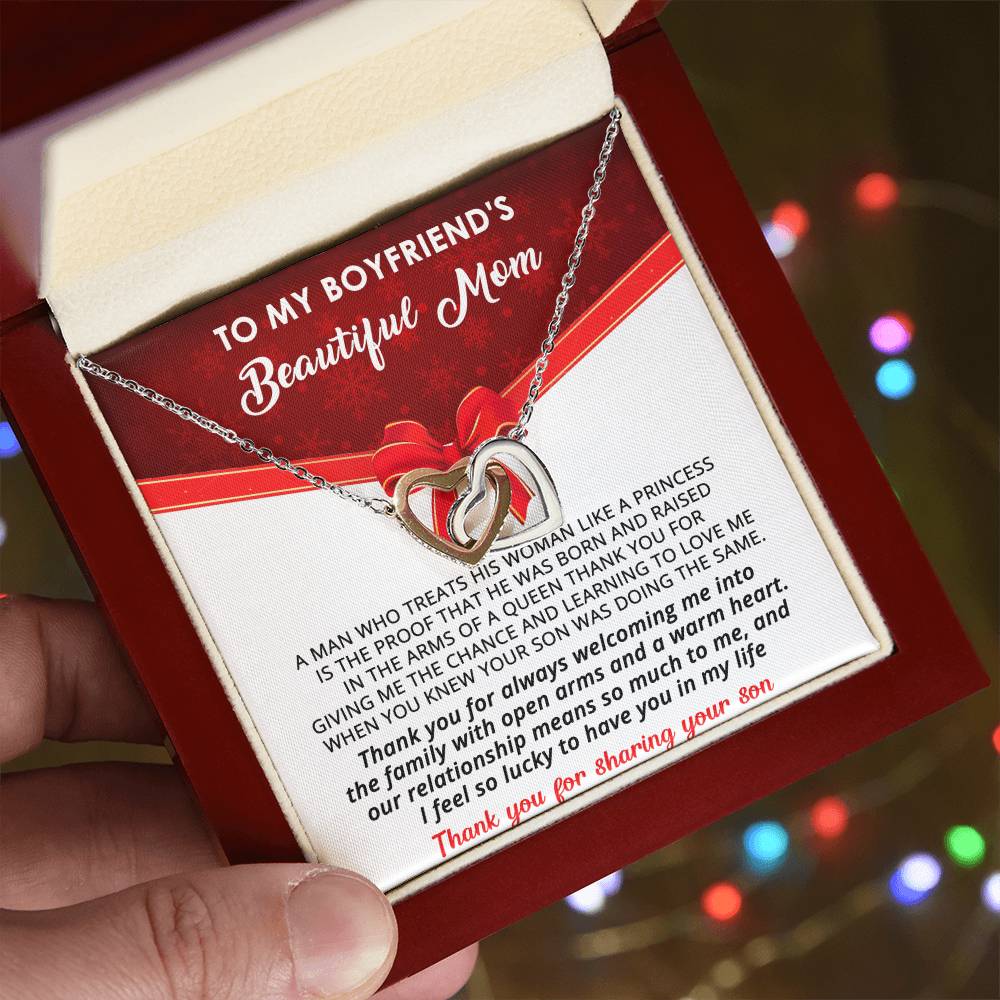 Gift For Boyfriend'S Mom - A Queen - Interlocking Interlocking Hearts Necklace