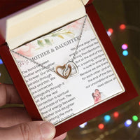 Bond Between Mother & Daughter Two Hearts Necklace Interlocking Hearts Necklace