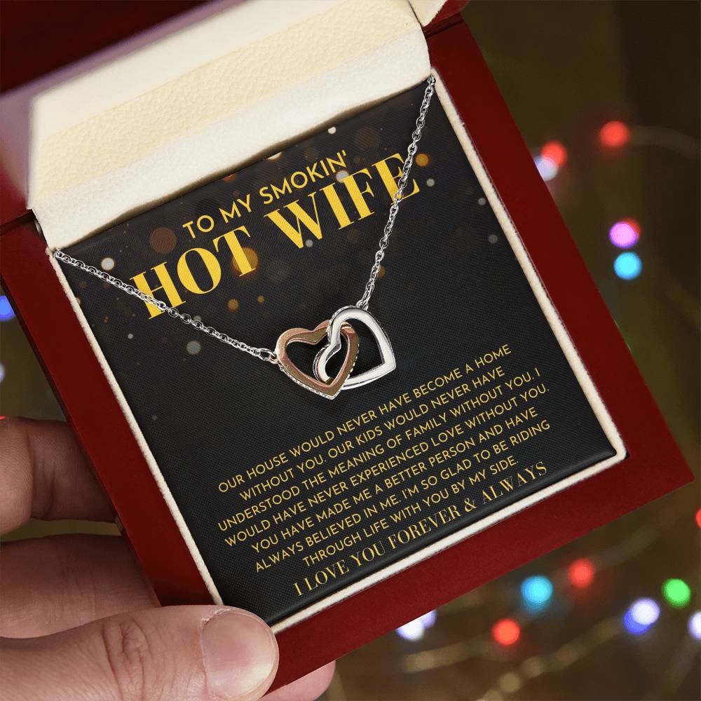 I Love You Forever And Always Interlocking Hearts Necklace
