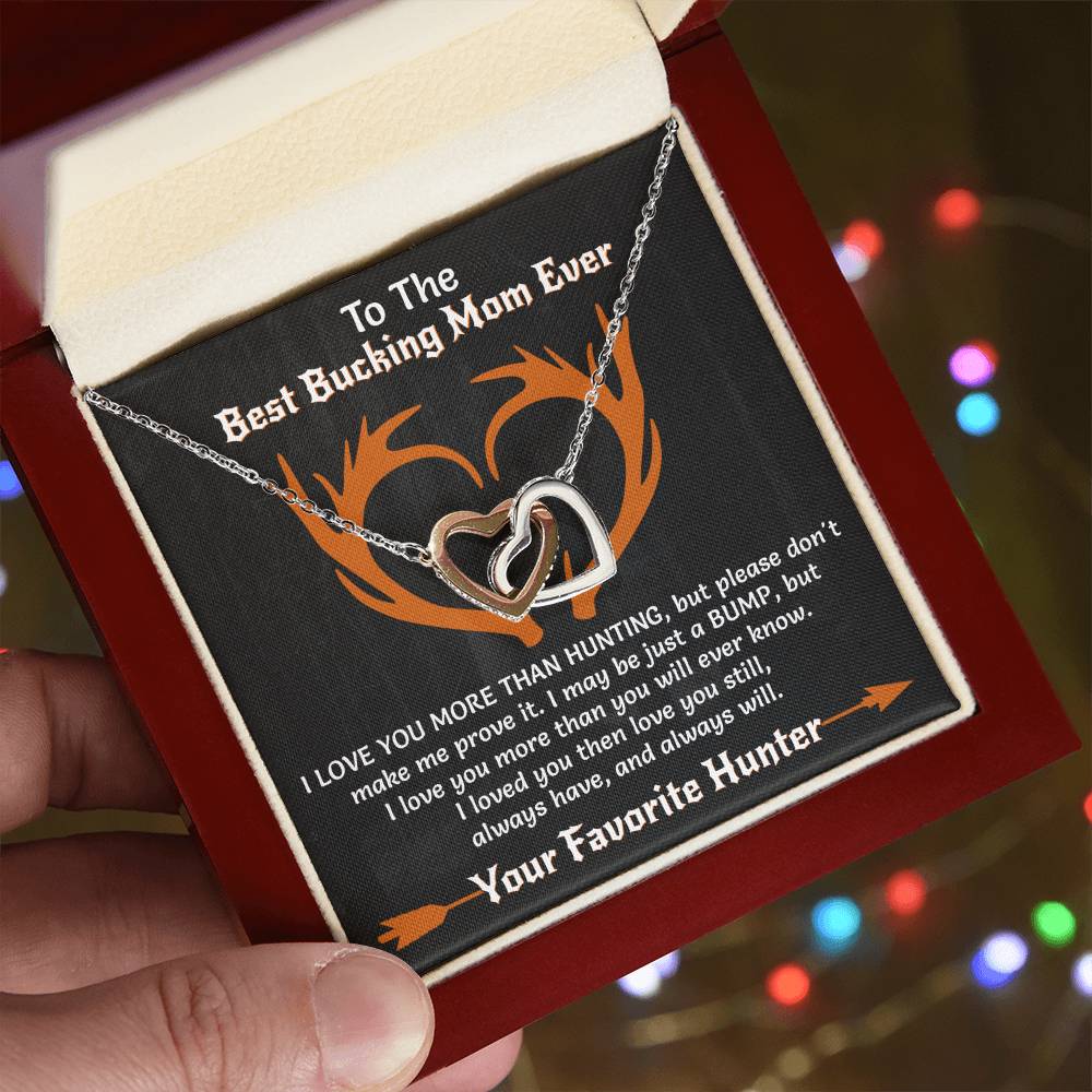 Best Bucking Mom Ever - Necklace - Mother'S Day Interlocking Hearts Necklace