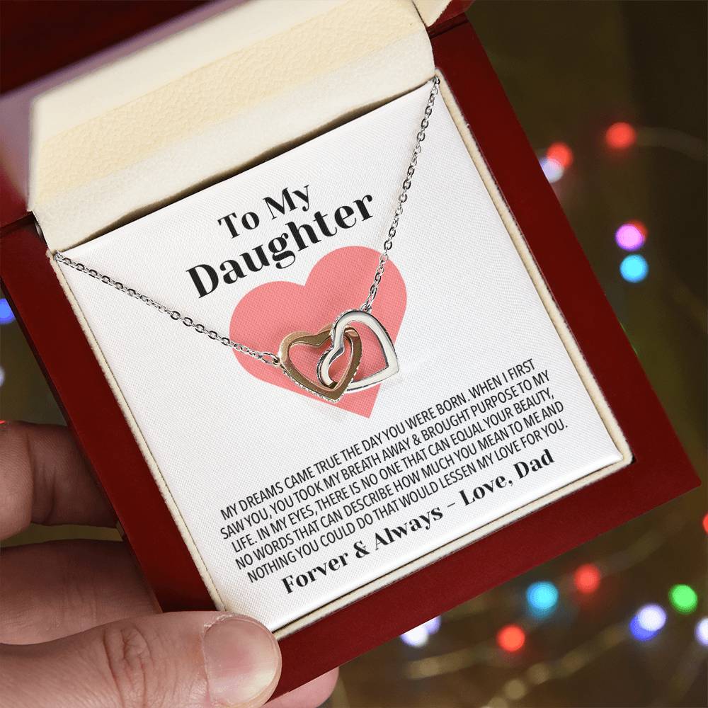Daughter Of My Dreams Necklace Interlocking Hearts Necklace