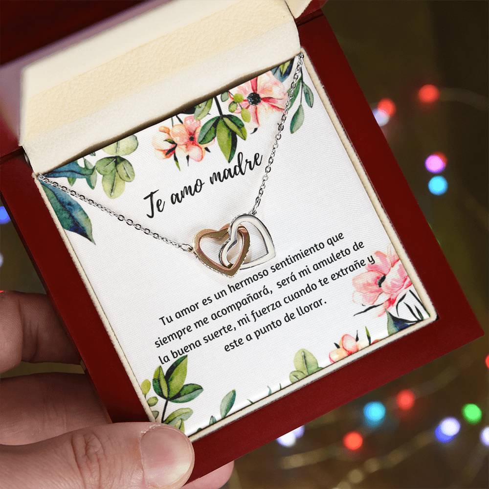 Te Amo Madre Tu Amor Es Un Hermoso Sentimiento Que Siempre Me Acompañara Interlocking Hearts Necklace