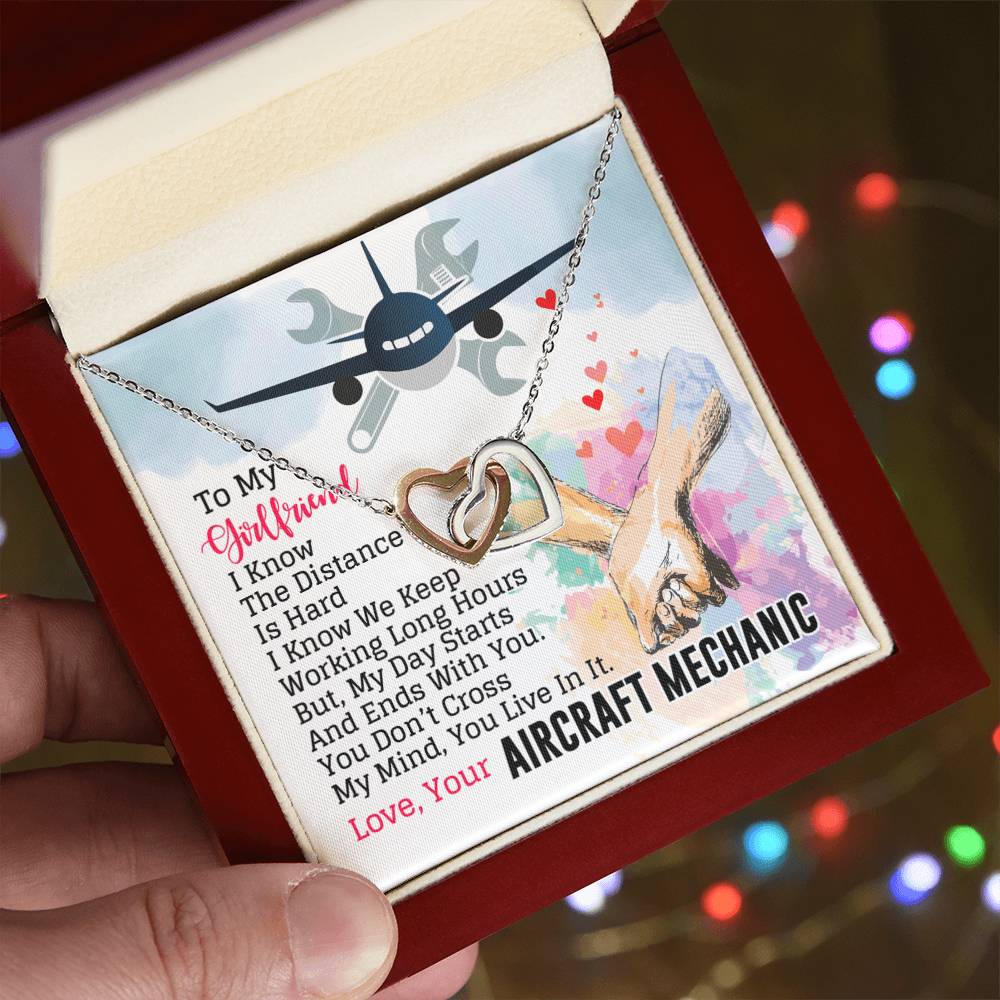 Aircraft Mechanic'S Girlfriend - Interlocking Heart Necklace Interlocking Hearts Necklace