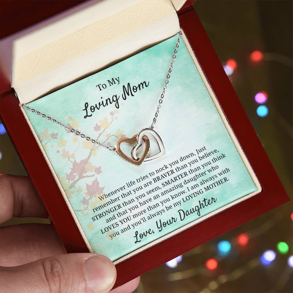 You'Ll Always Be My Loving Mother Interlocking Hearts Necklace