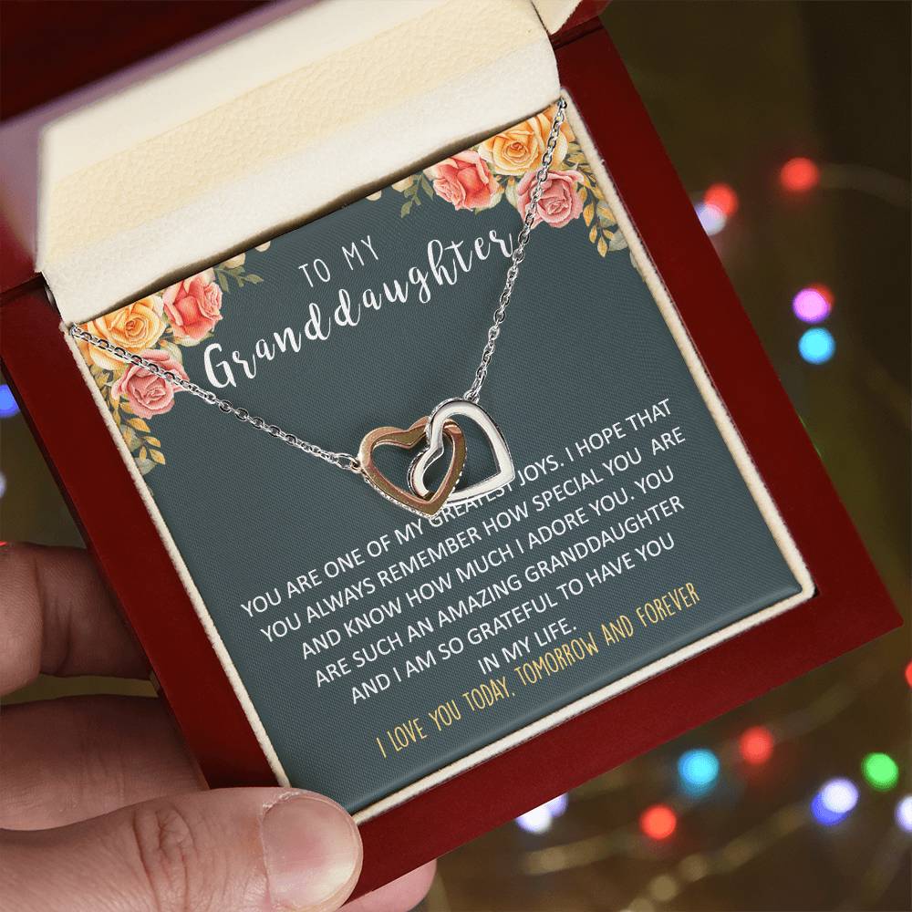 Granddaughter Interlocking Heart Necklace Interlocking Hearts Necklace