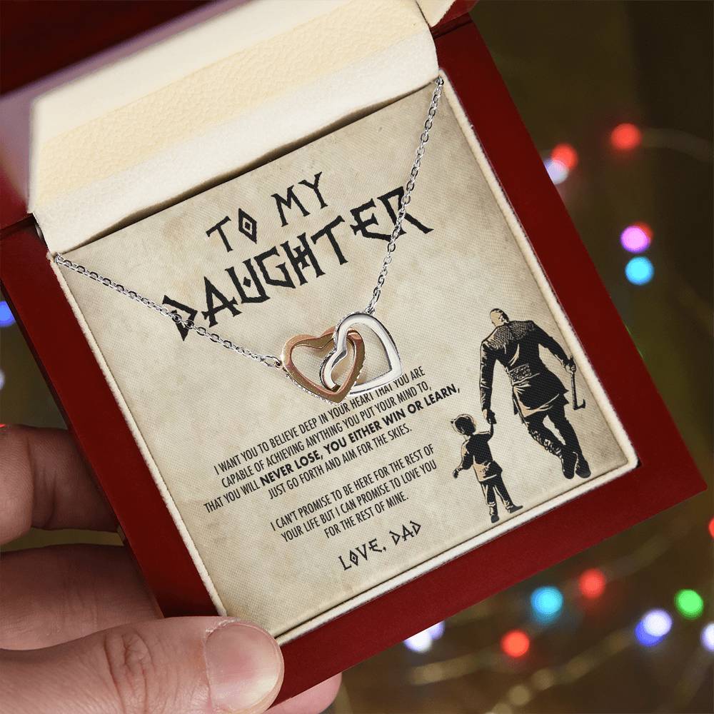 To My Daughter Two Hearts Interlocking Hearts Necklace