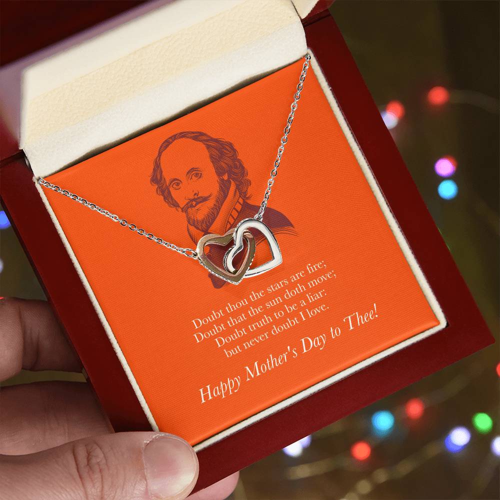 Happy Mother'S Day To Thee! Necklace - Avid Reader Gift Idea Interlocking Hearts Necklace