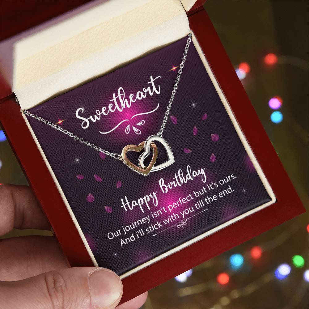 To Significant Other ☆ Sweetheart Happy Birthday ☆ Interlocking Hearts Necklace