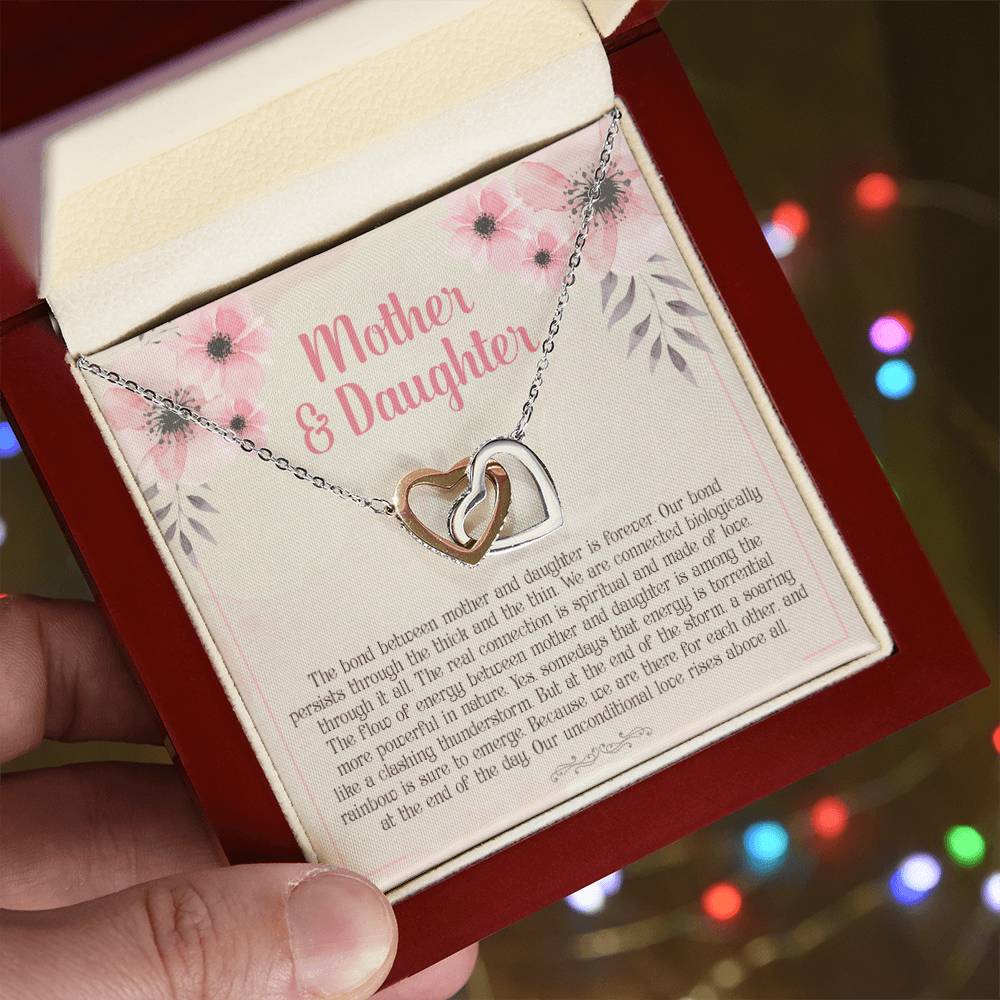 To My Daughter - Interlocking Hearts Necklace