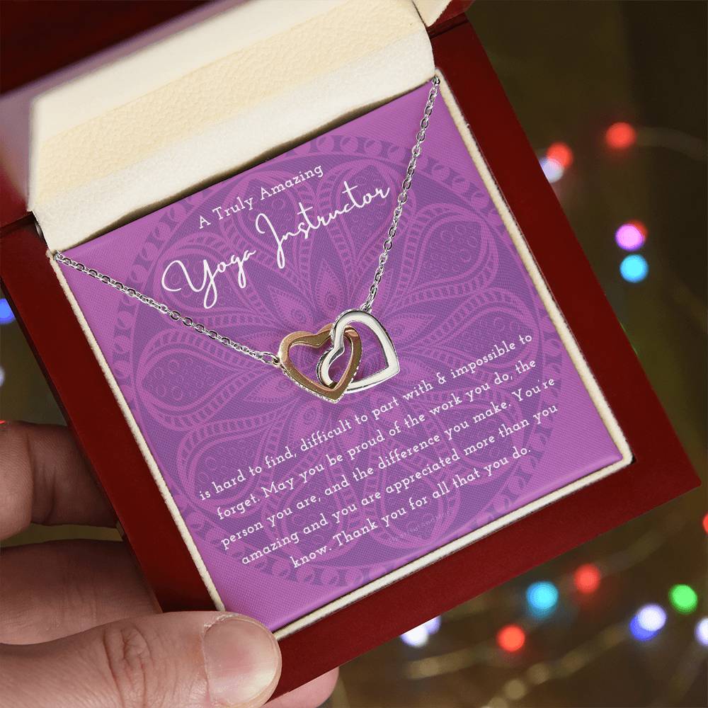 Gift For Yoga Instructor Yoga Instructor Appreciation Gift A Truly Amazing Yoga Instructor Gift Interlocking Hearts Necklace