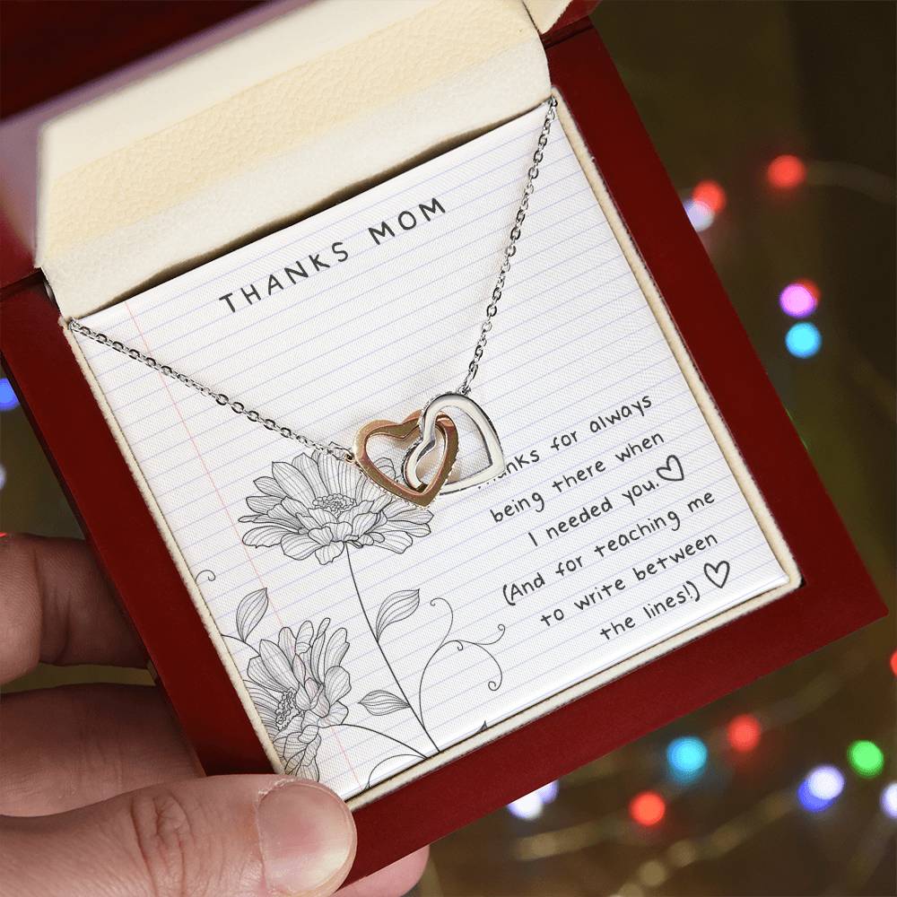 Thanks Mom - Between The Lines Interlocking Hearts Necklace