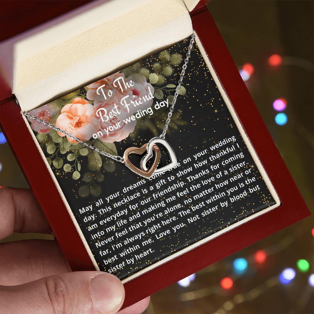 Wedding Gift - To My Best Friend Interlocking Hearts Necklace