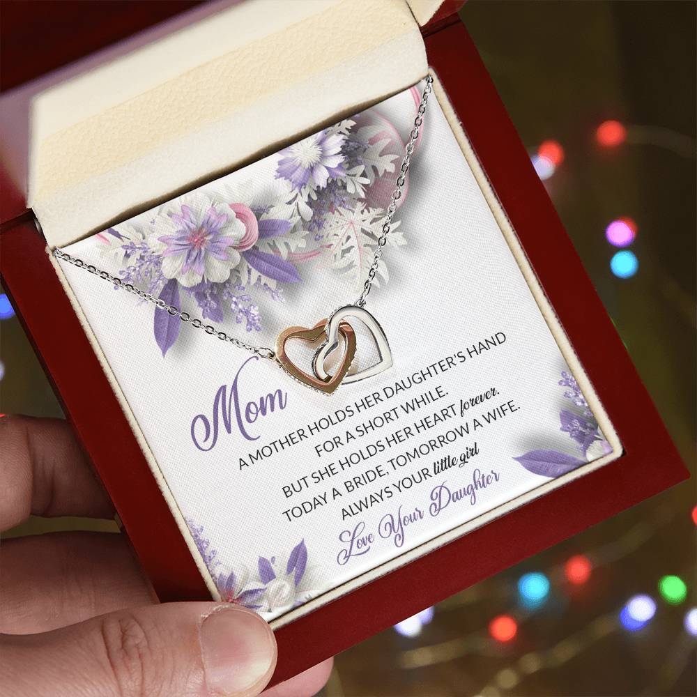 To Mom On My Wedding Day Gift Interlocking Hearts Necklace