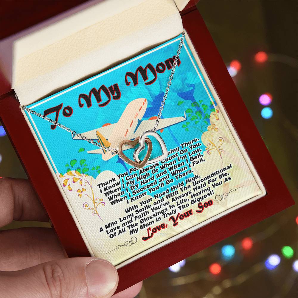 Gift For Mom- Interlocking Heart Necklace Interlocking Hearts Necklace