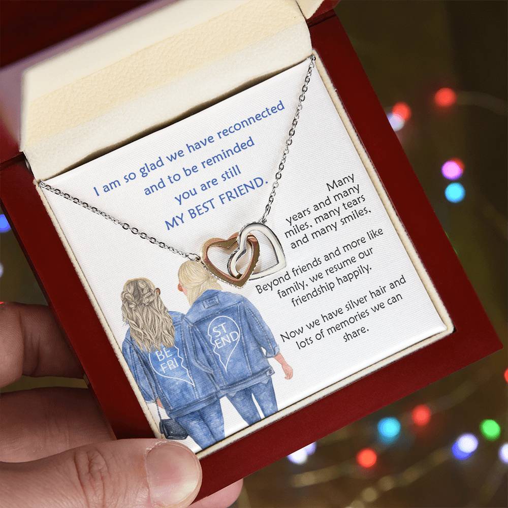 My Best Friend Connected Hearts Necklace Interlocking Hearts Necklace