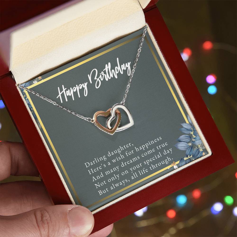 Daughter Necklace Daughter Birthday Gift Graduation Present From Mom Interlocking Hearts Necklace
