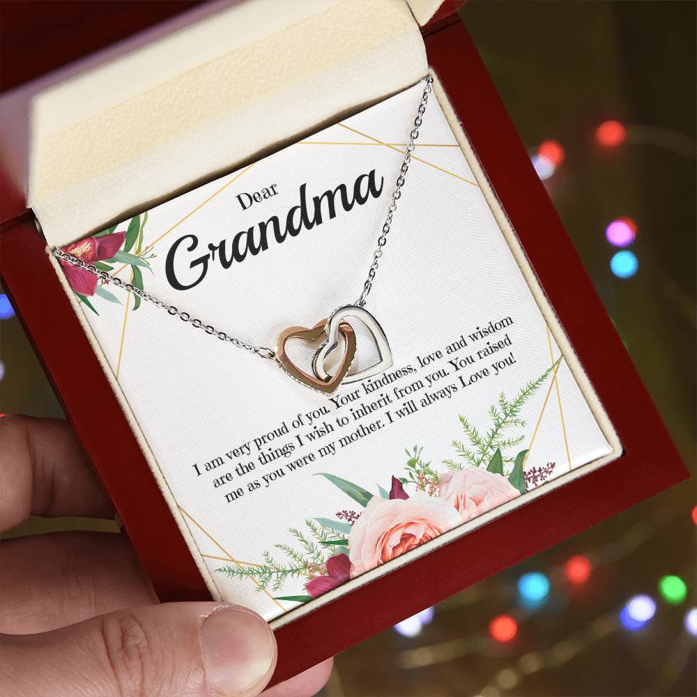 Interlocking Hearts Necklace For Grandma