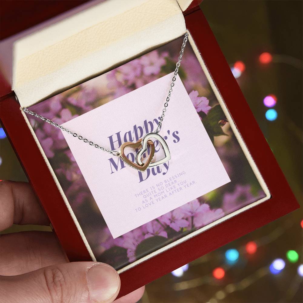 Interlocking Heart Necklace With A Message Card Interlocking Hearts Necklace