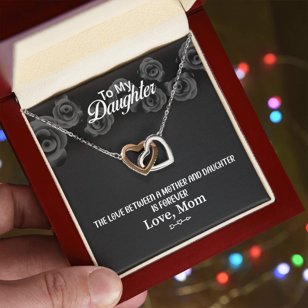 To My Daughter From Mom Interlocking Hearts Necklace Mother To Daughter Gift Birthday Gift To Daughter From Mom Daughter Necklace